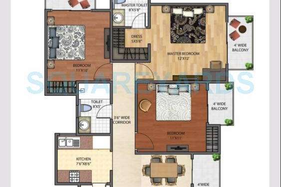 brys indiahomz apartment 3bhk 1550sqft 1