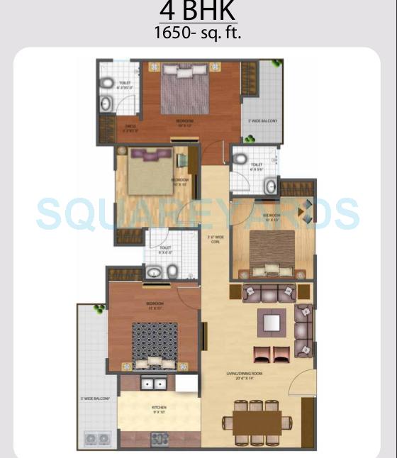 brys indiahomz apartment 4bhk 1650sqft 1