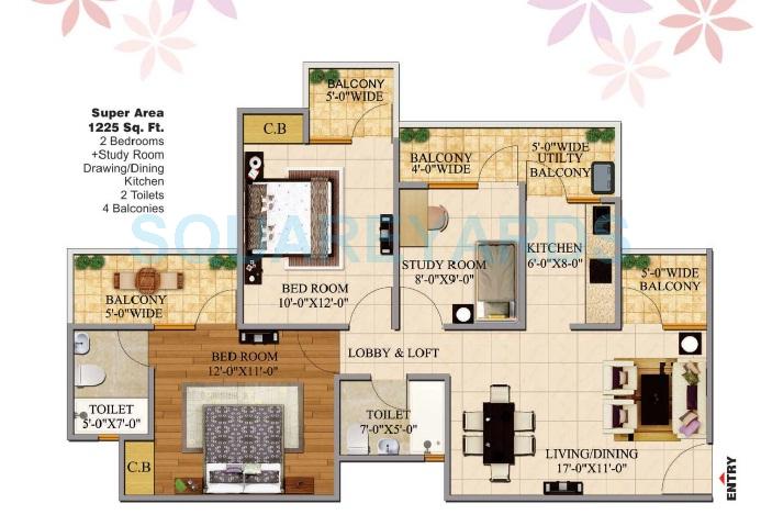 2 BHK 1225 Sq. Ft. Apartment
