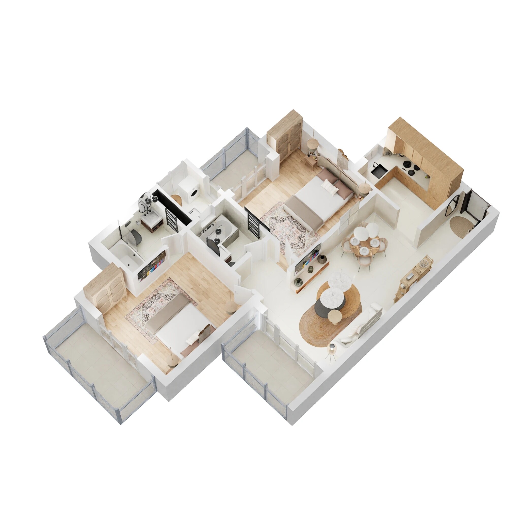Floor plan of 2 BHK 1060 Sq. Ft. Apartment in Capital Athena, Greater Noida