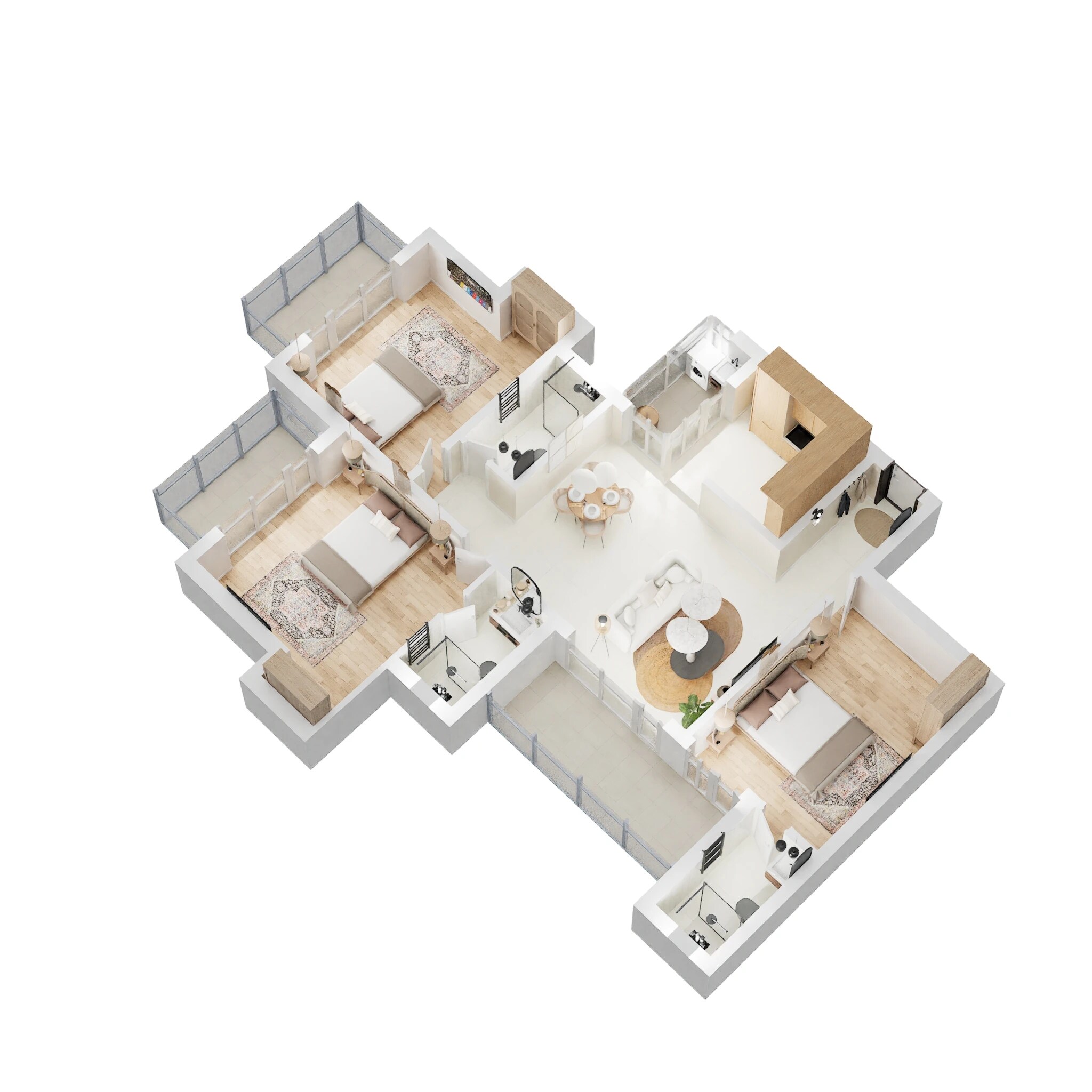 Floor plan of 3 BHK 1635 Sq. Ft. Apartment in Capital Athena, Greater Noida