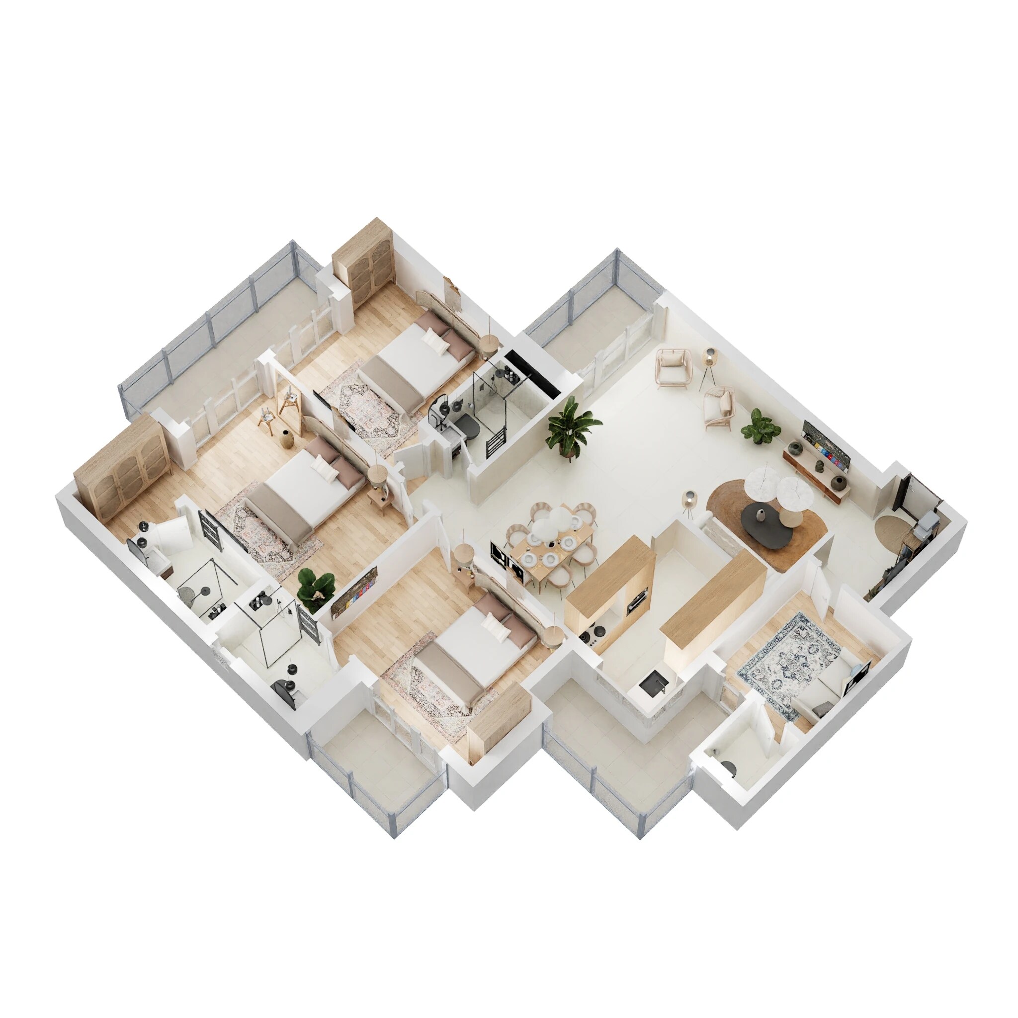 Floor plan of 3 BHK 2095 Sq. Ft. Apartment in Capital Athena, Greater Noida