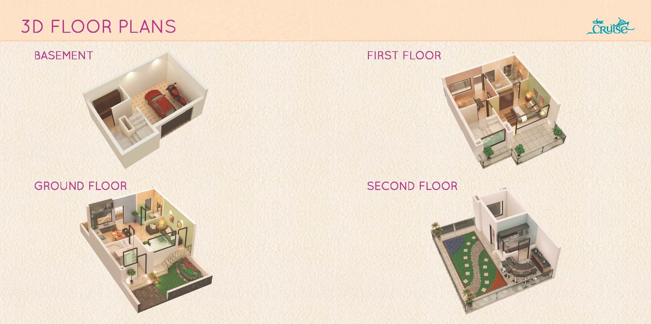 Floor plan of 3 BHK 2831 Sq. Ft. Villa in Cosmic Cruise, Greater Noida