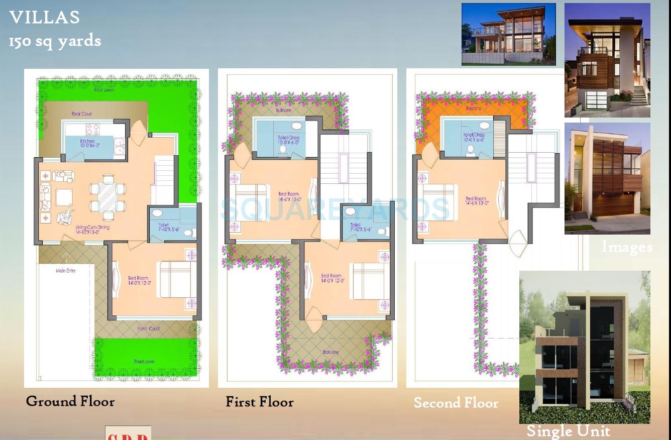 Floor plan of 4 BHK 3604 Sq. Ft. Villa in Cosmic Cruise Villas, Greater Noida