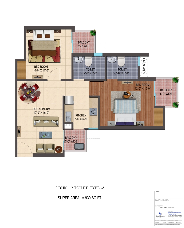 2 BHK 930 Sq. Ft. Apartment in Cosmos Shivalik Homes 2