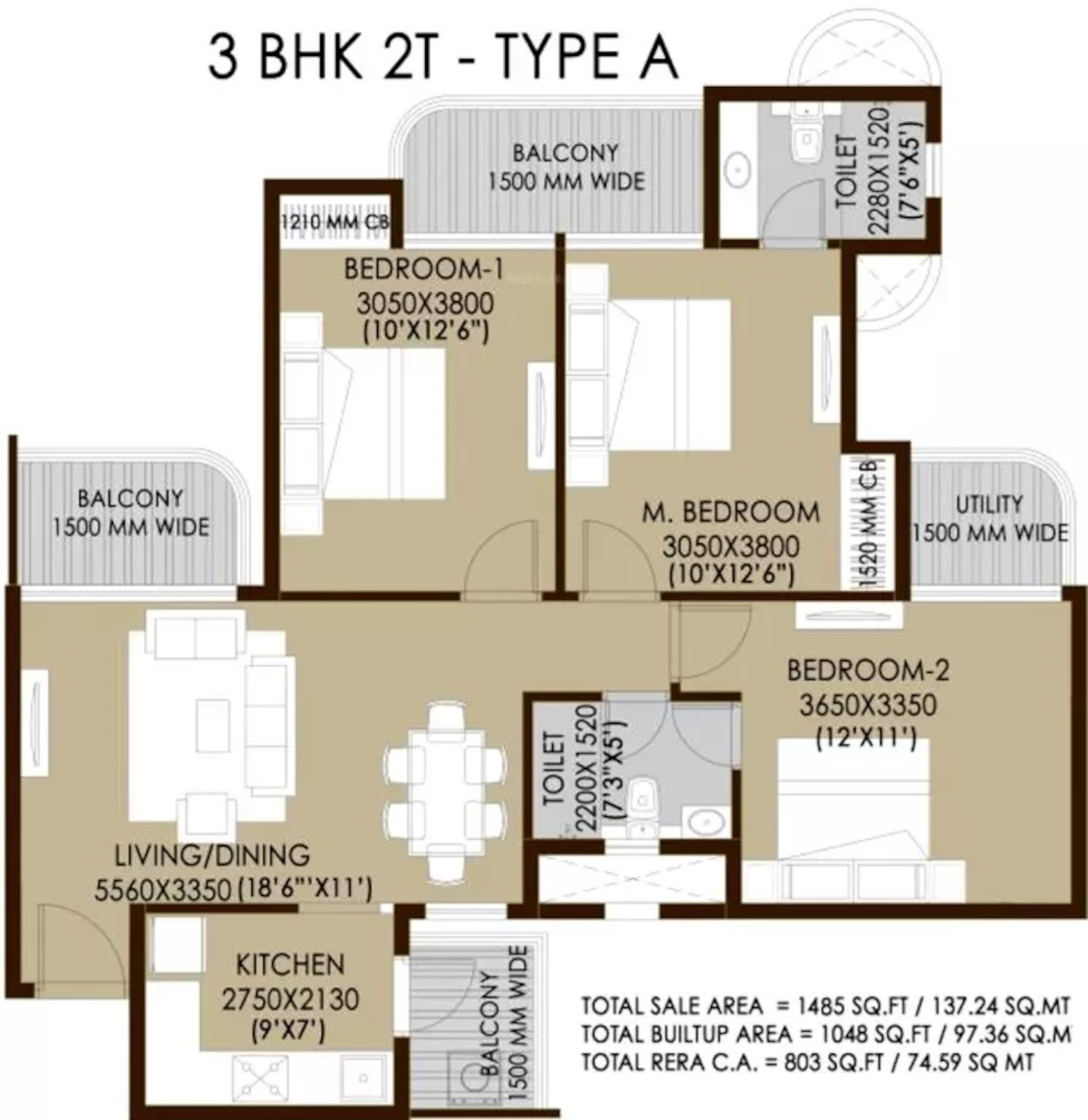 crc sublimis apartment 3bhk 1485sqft41