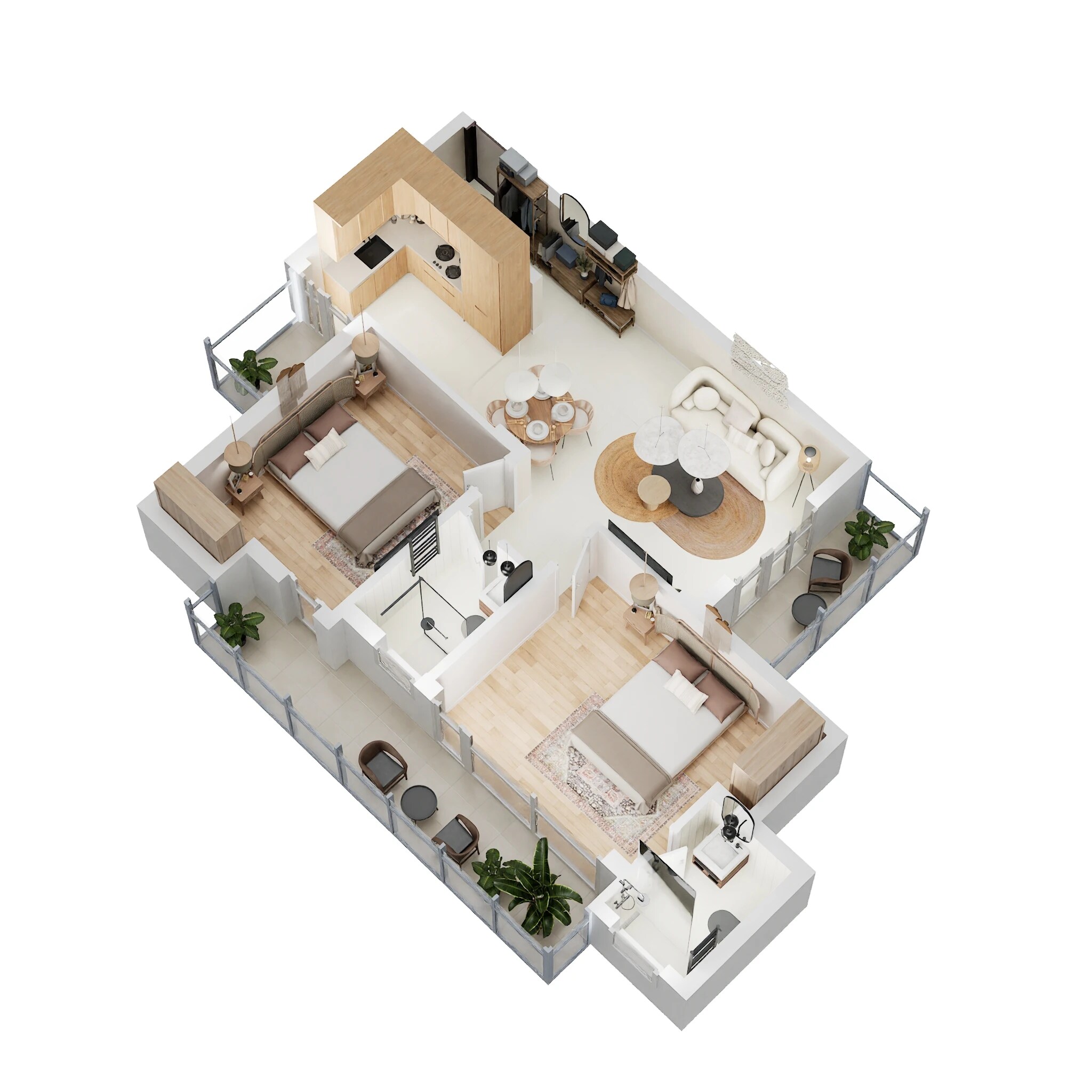 Floor plan of 2 BHK Apartment - 1150 sq. ft. in DAH Greentech NX One, Greater Noida