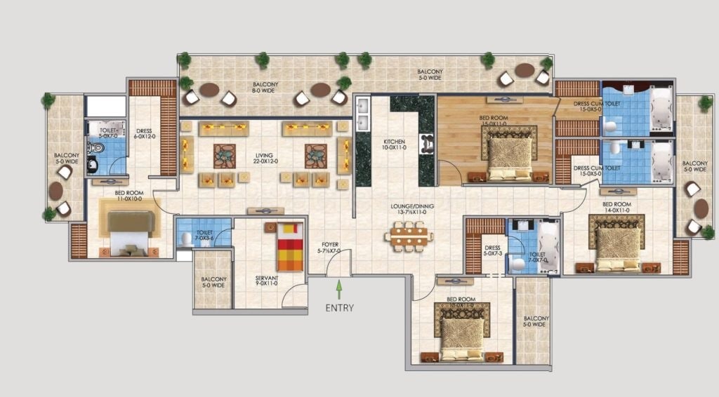4 BHK 3210 Sq. Ft. Penthouse