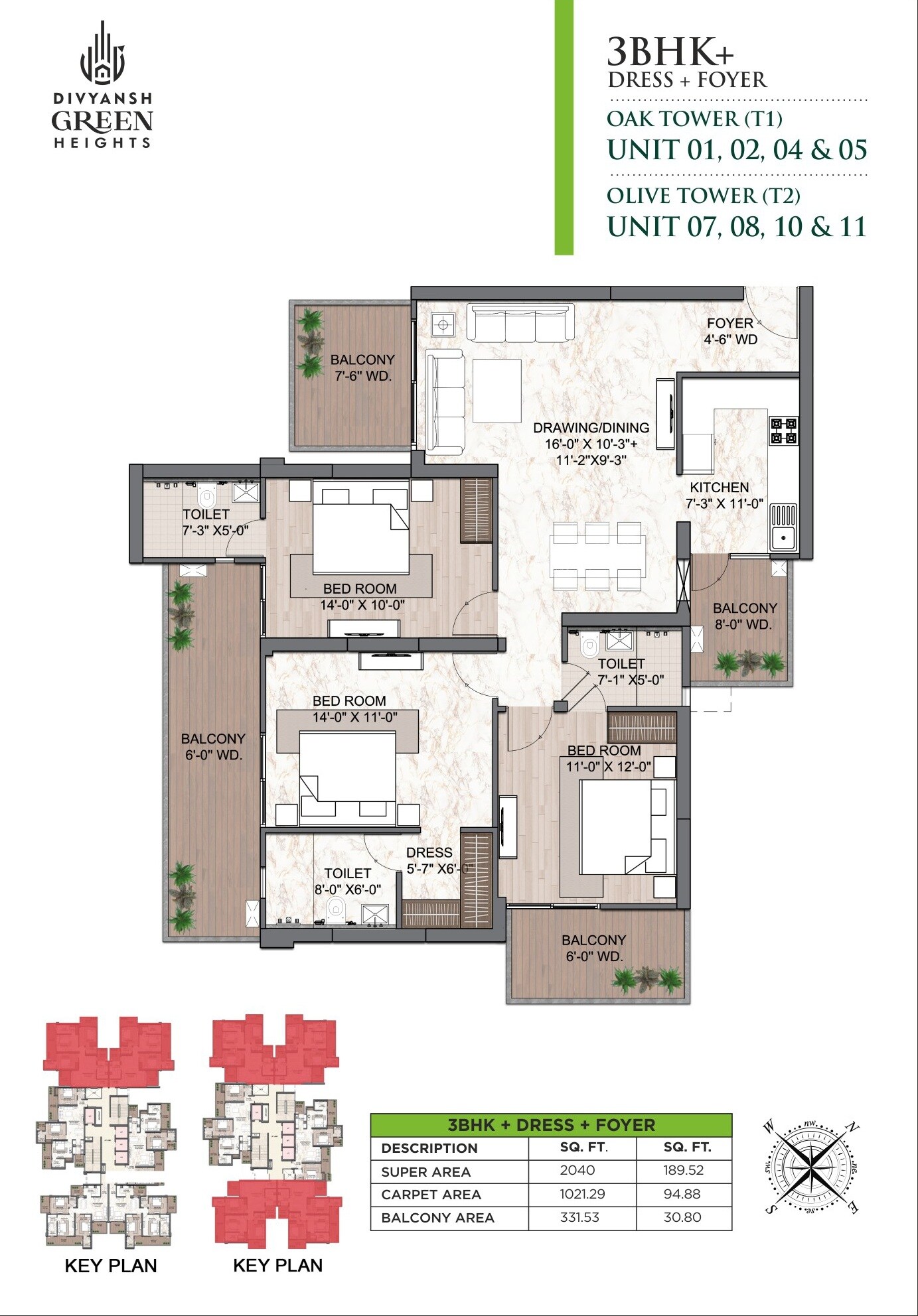 3 BHK 2040 Sq. Ft. Apartment
