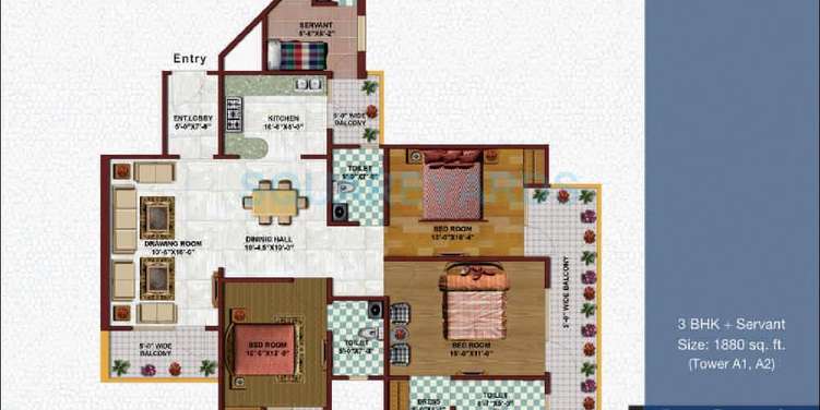 earthcon casa grande ii apartment 3bhk 1880sqft 1