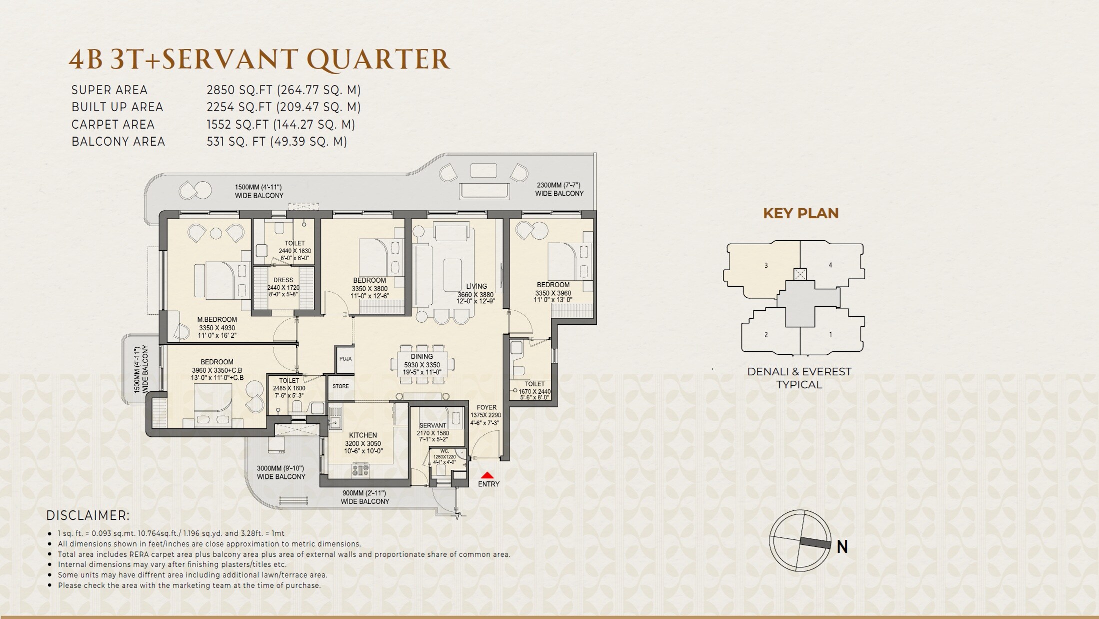 4 BHK 2850 Sq. Ft. Apartment