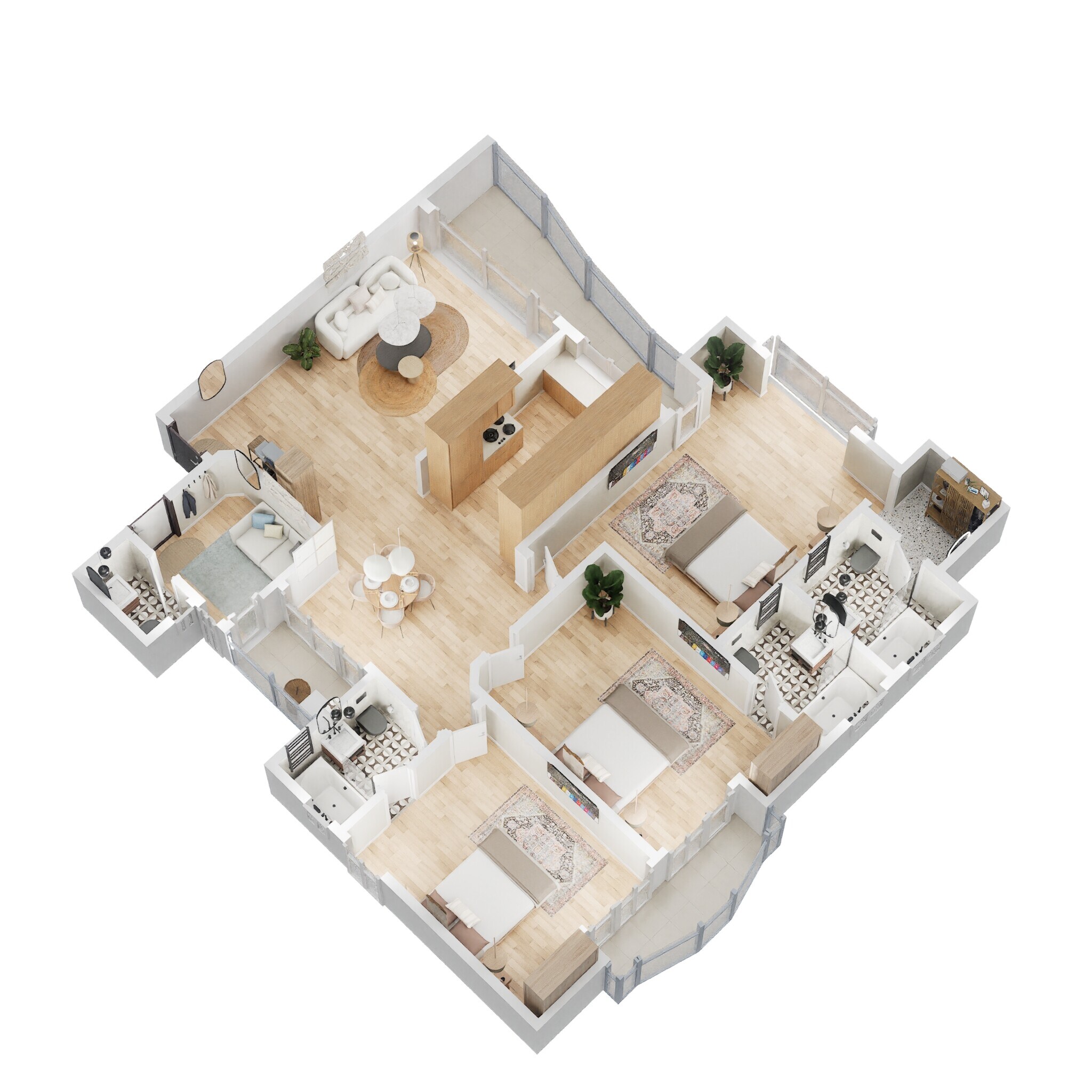 Floor plan of 3 BHK 1870 Sq. Ft. Apartment in Eldeco Citadel, Greater Noida