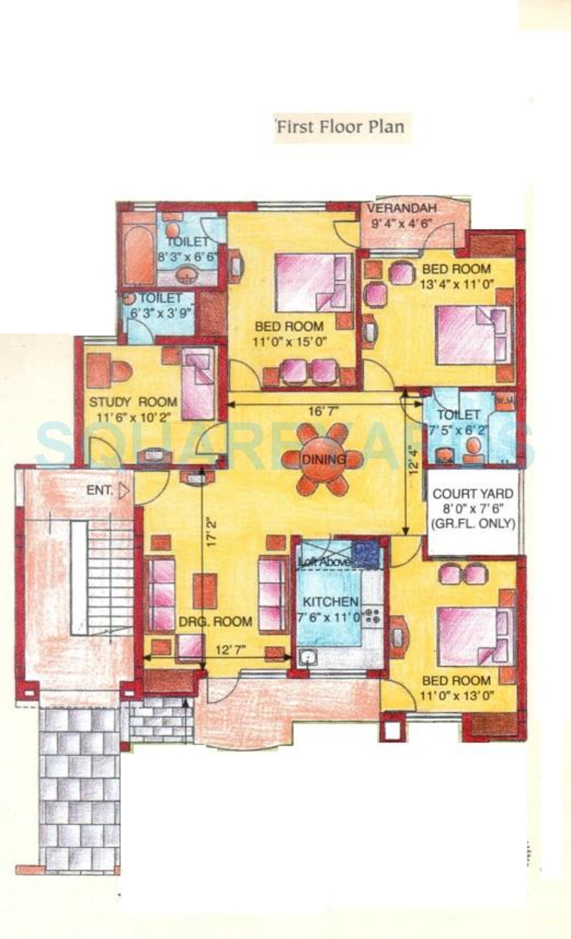 eldeco green meadows apartment ff 3bhk 1610sqft 1