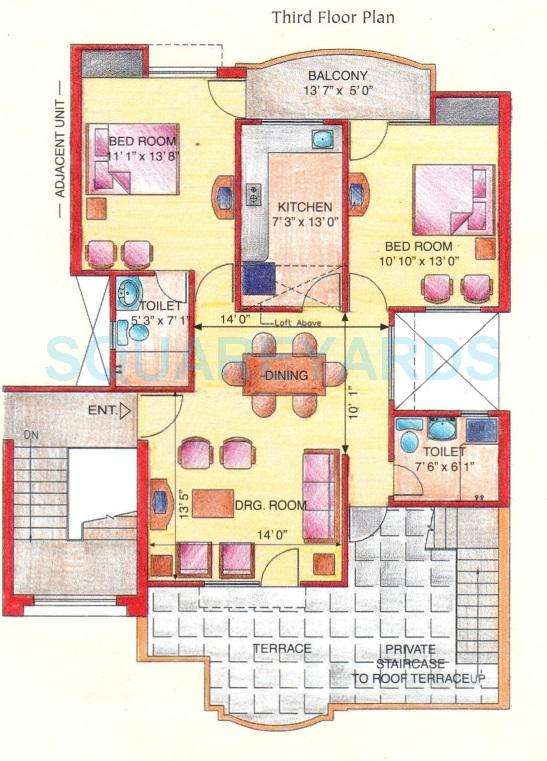 2 BHK 1045 Sq. Ft. Apartment in Eldeco Green Meadows