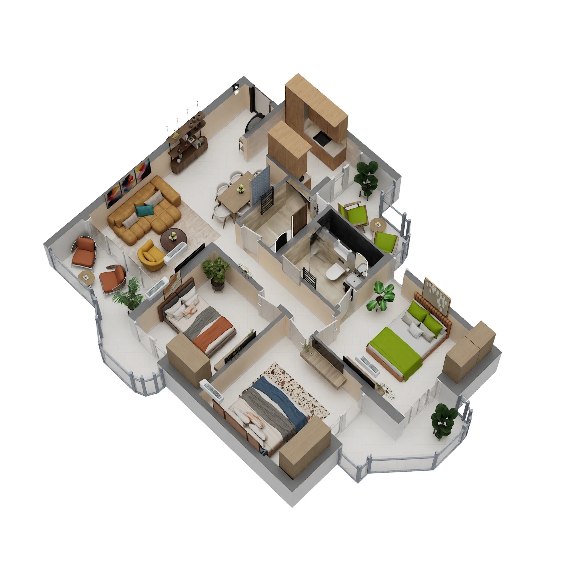 3 BHK 1550 Sq. Ft. Apartment