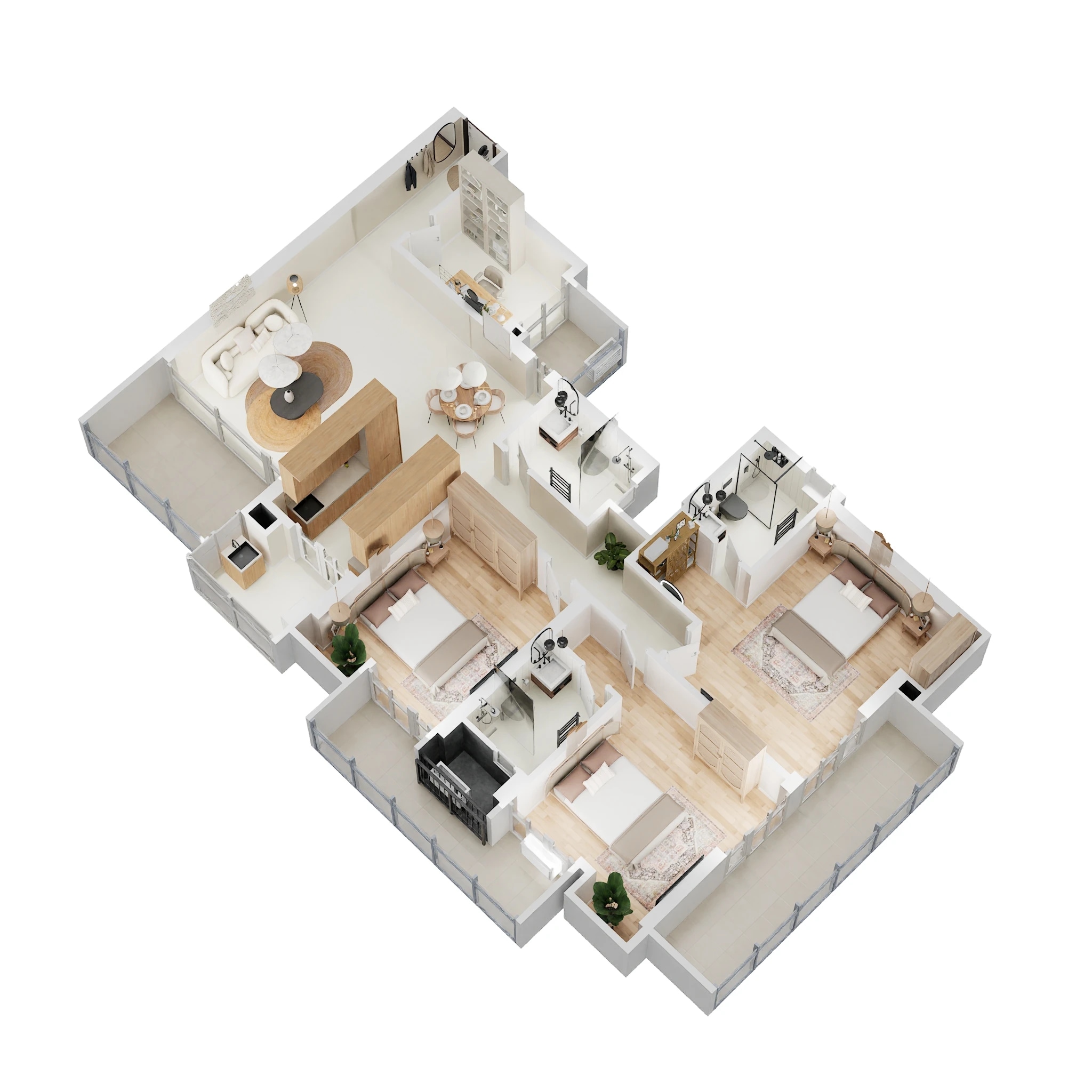 Floor plan of 3 BHK 2110 Sq. Ft. Apartment in Elite X, Greater Noida