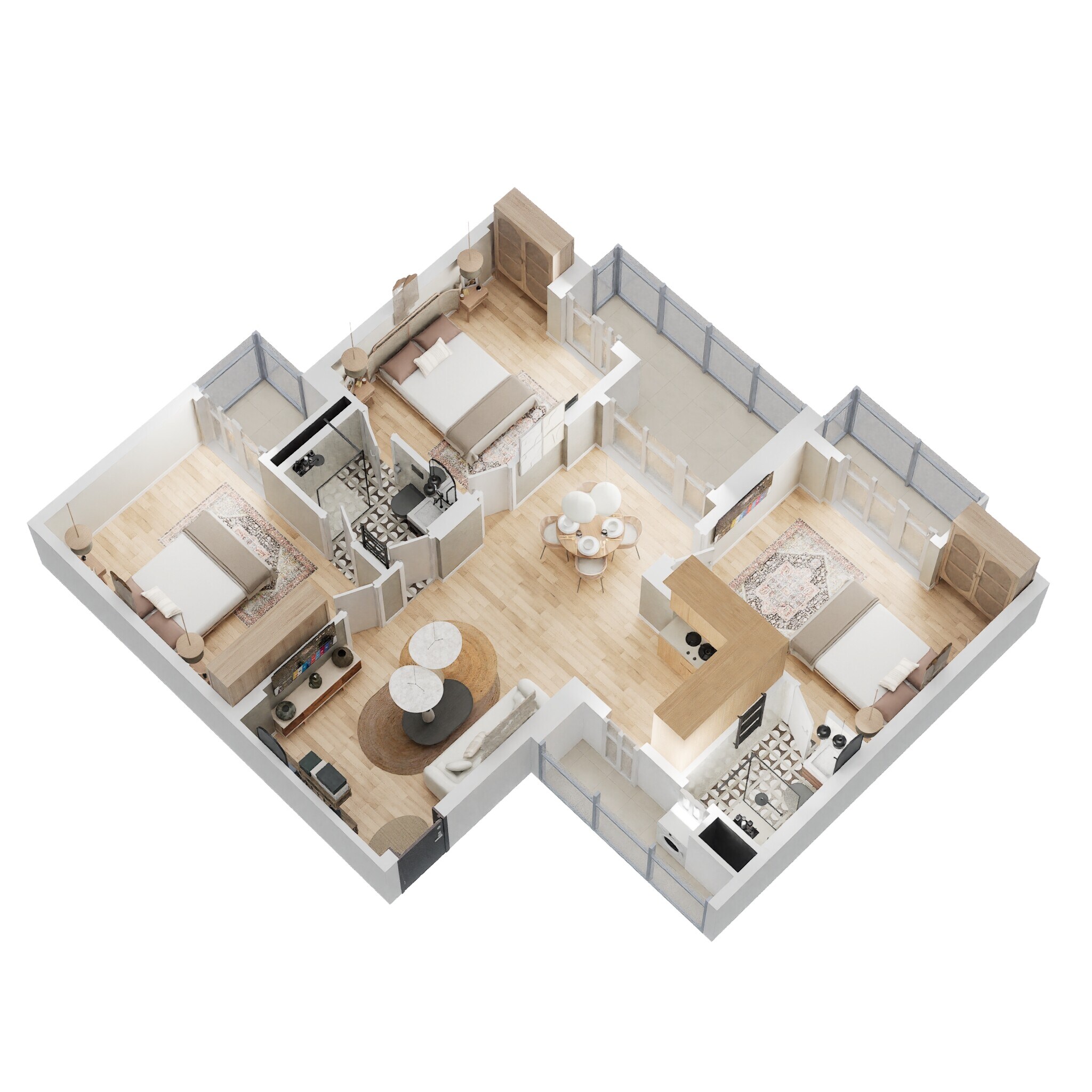 3 BHK 1278 Sq. Ft. Apartment