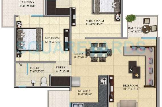 gaur city 1st avenue apartment 3bhk 1500sqft 1