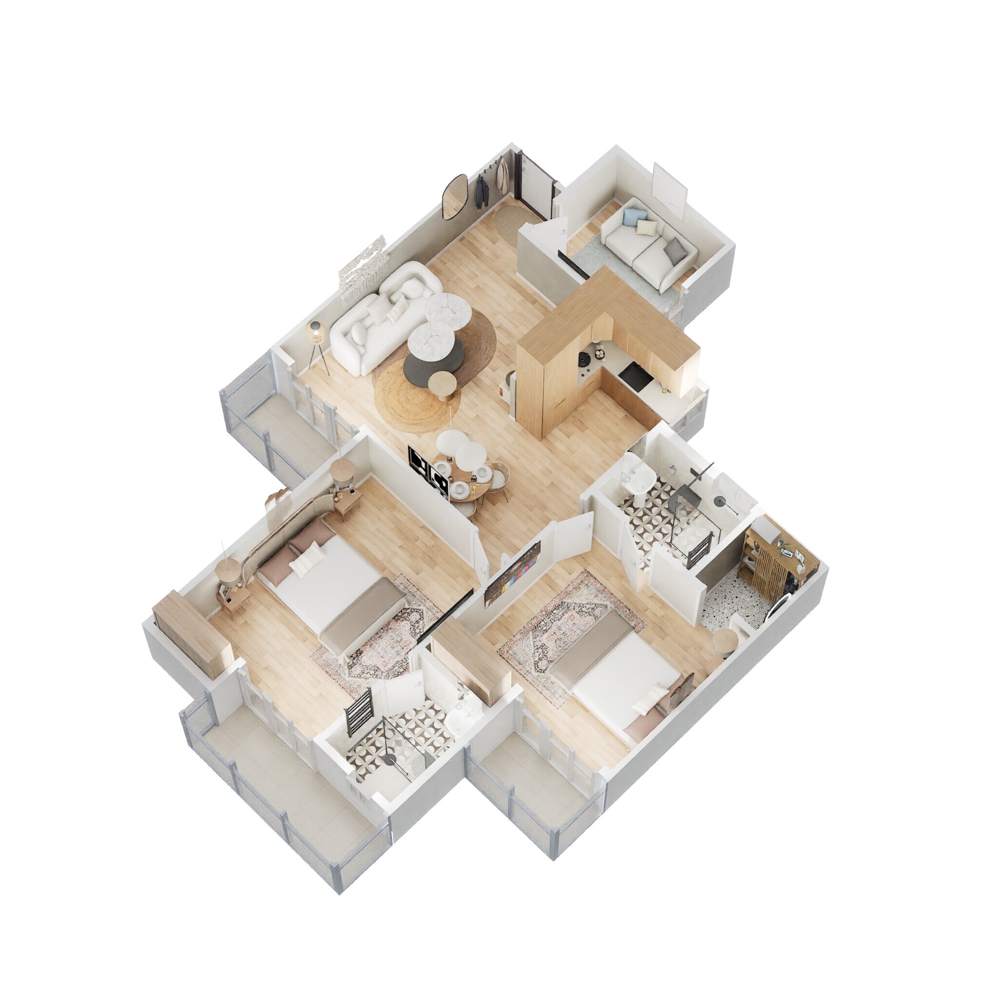 Floor plan of 2 BHK 1175 Sq. Ft. Apartment in Gaur City 2 - 10th Avenue, Greater Noida