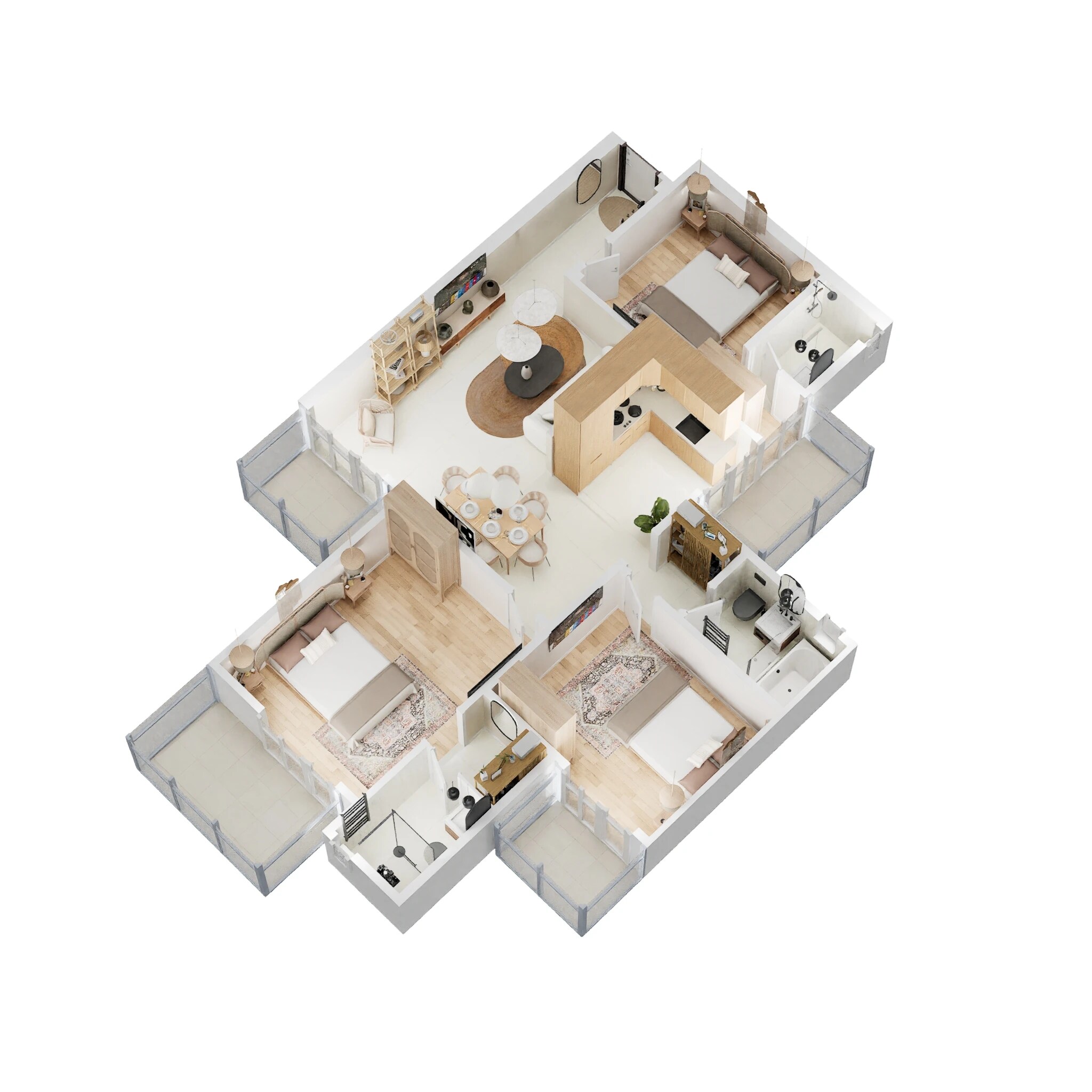 Floor plan of 3 BHK 1420 Sq. Ft. Apartment in Gaur City 2 - 11th Avenue, Greater Noida