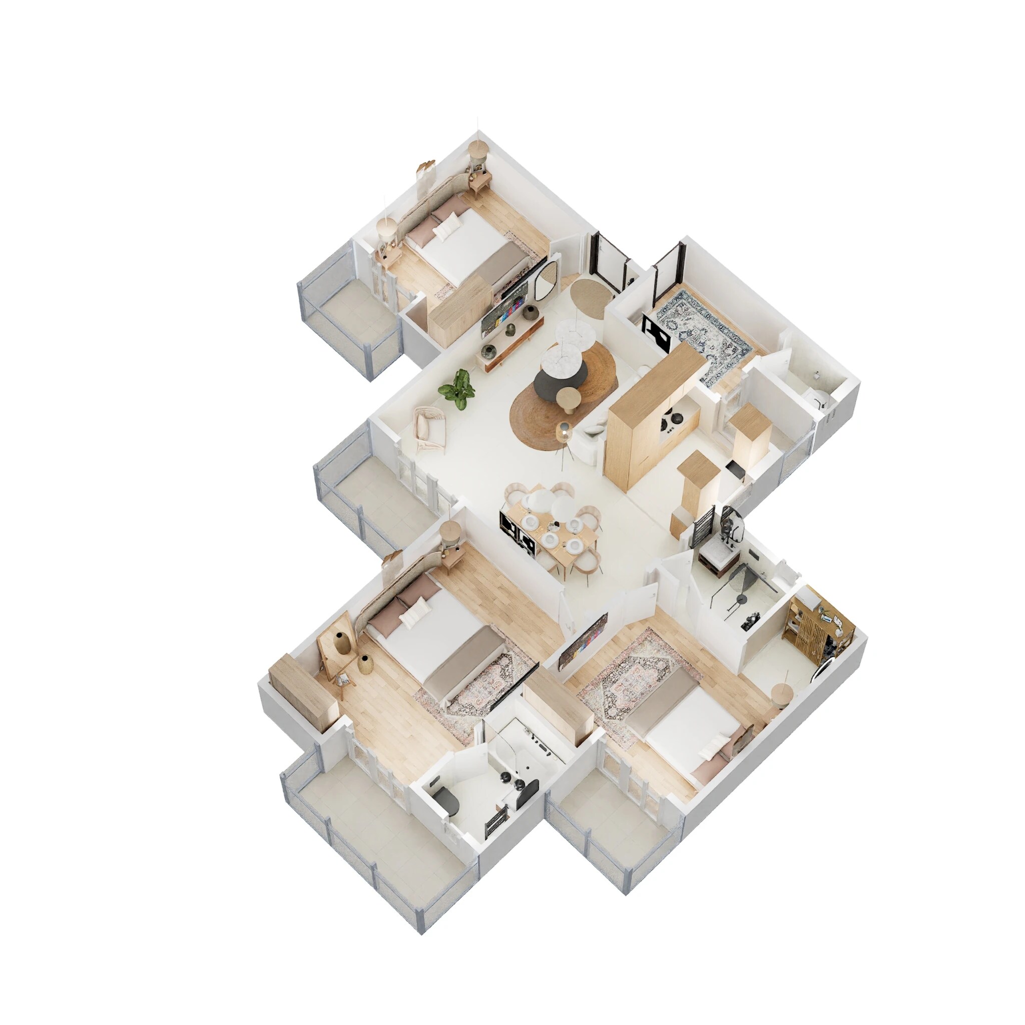 Floor plan of 3 BHK 1500 Sq. Ft. Apartment in Gaur City 2 - 11th Avenue, Greater Noida