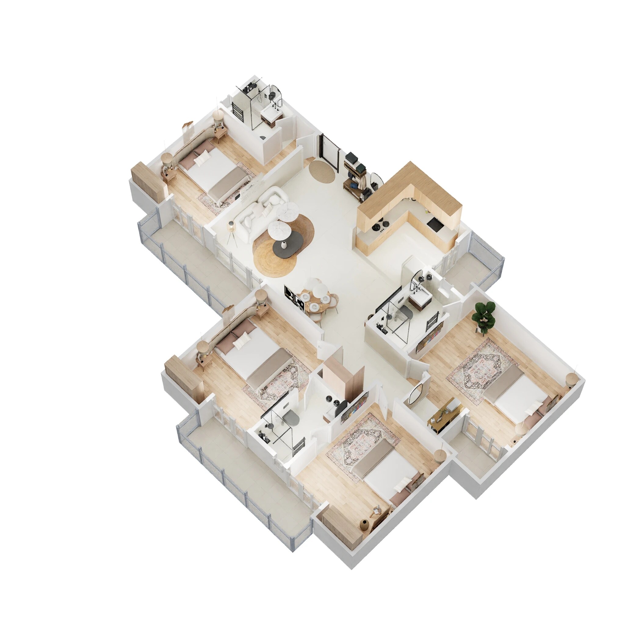 Floor plan of 4 BHK 1880 Sq. Ft. Apartment in Gaur City 2 - 11th Avenue, Greater Noida