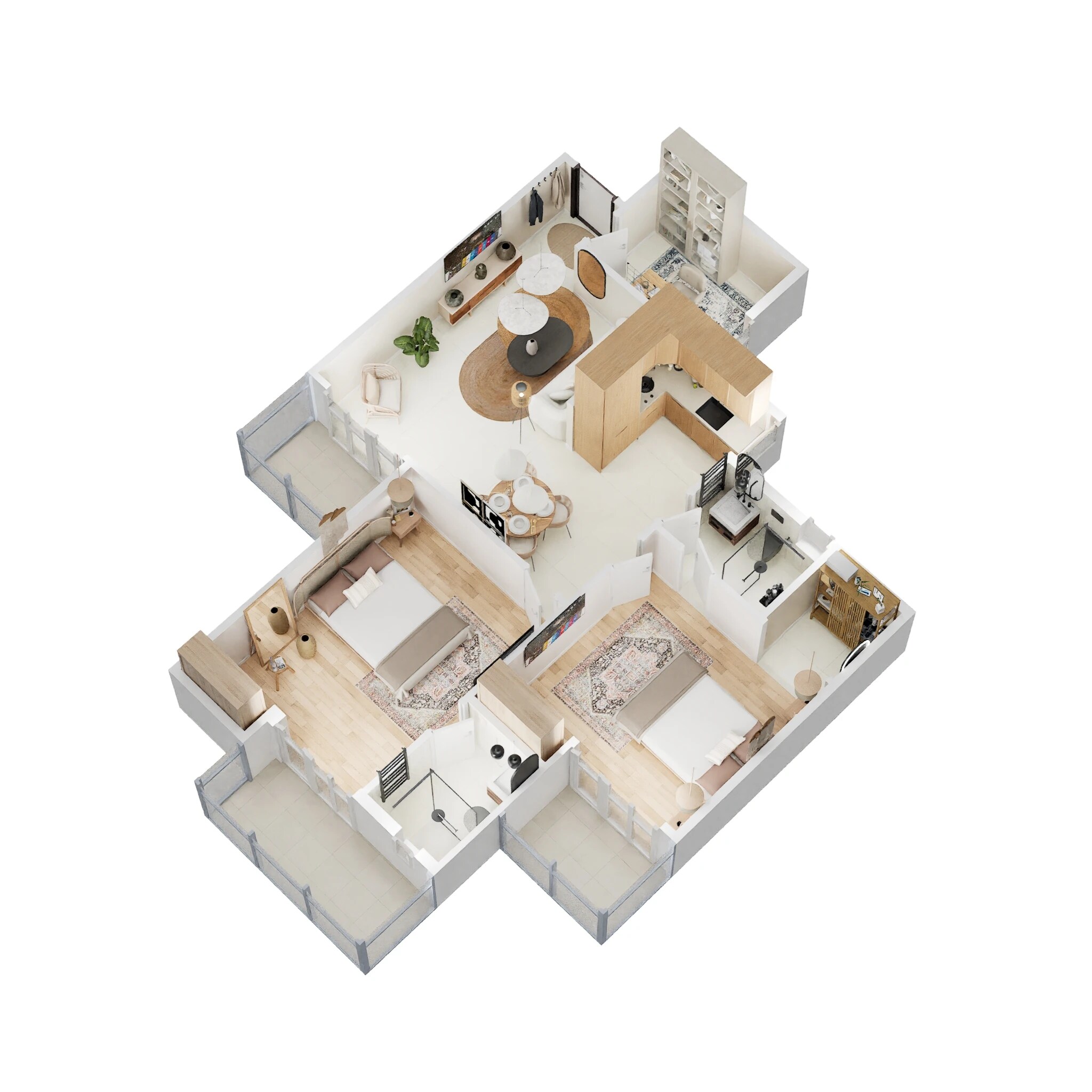 Floor plan of 2 BHK 1205 Sq. Ft. Apartment in Gaur City 2 - 16th Avenue, Greater Noida
