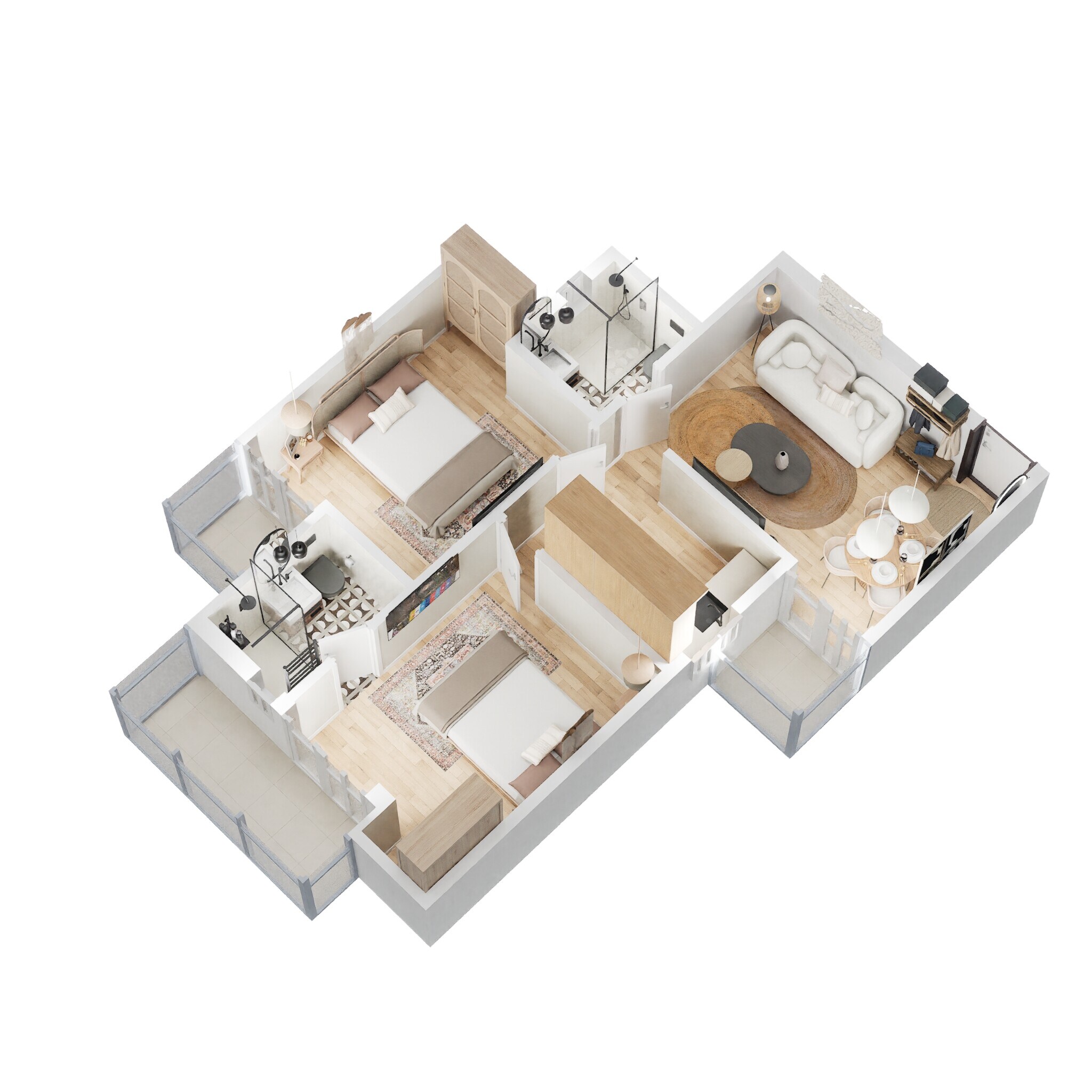 Floor plan of 2 BHK Apartment - 890 sq. ft. in Gaur City 2, Greater Noida