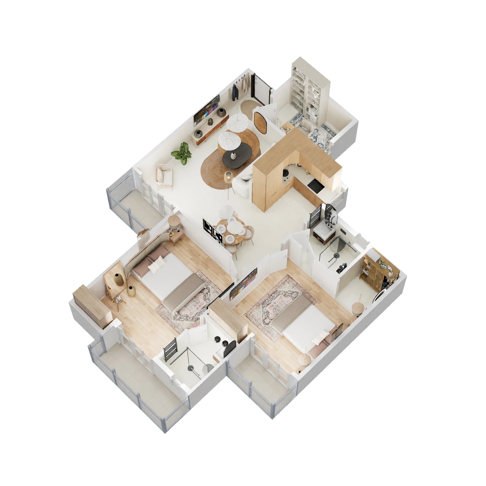 Floor plan of 2 BHK 1175 Sq. Ft. Apartment in Gaur City 2 - Sanskriti Vihar, Greater Noida