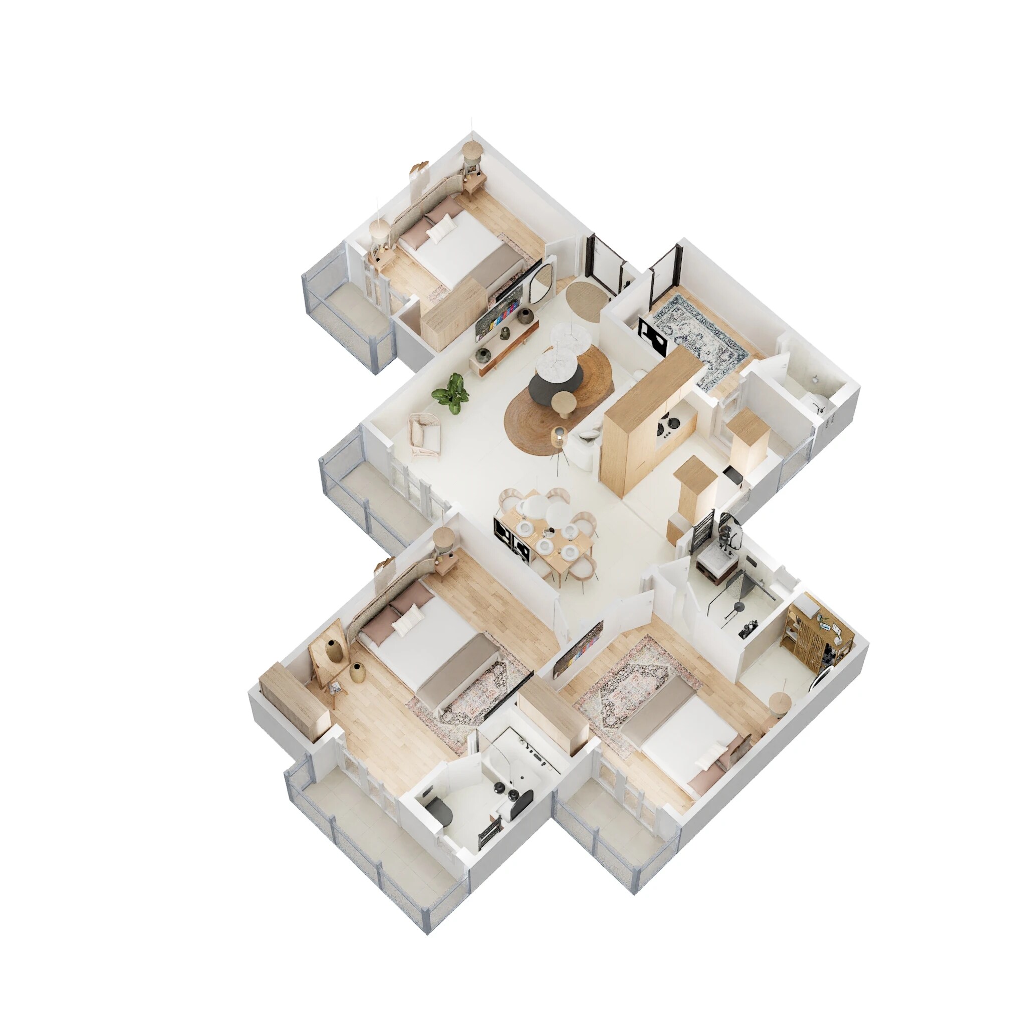 Floor plan of 3 BHK 1470 Sq. Ft. Apartment in Gaur City 2 - Sanskriti Vihar, Greater Noida
