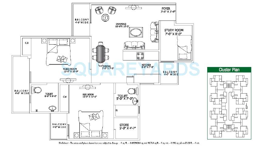 2 BHK 1175 Sq. Ft. Apartment in Gaur City 4th Avenue