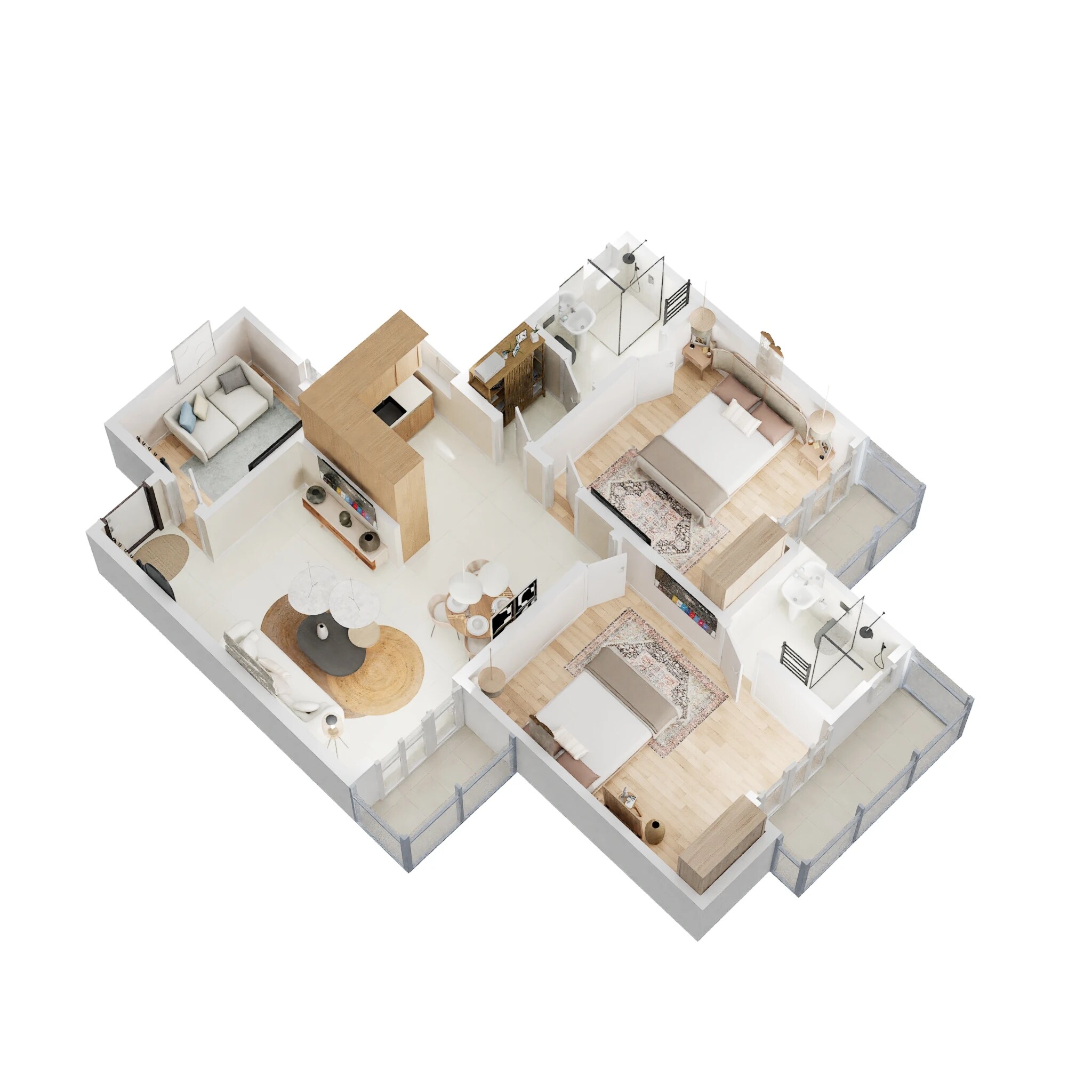 Floor plan of 2 BHK 1175 Sq. Ft. Apartment in Gaur City 6th Avenue, Greater Noida