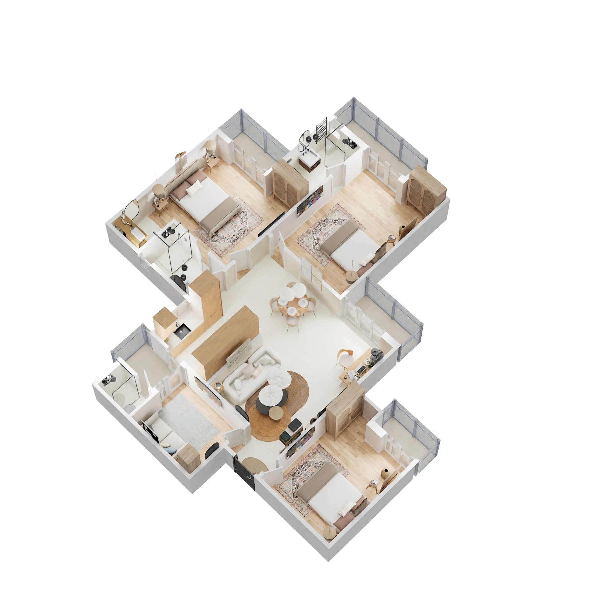 Floor plan of 3 BHK 1560 Sq. Ft. Apartment in Gaur City 6th Avenue, Greater Noida