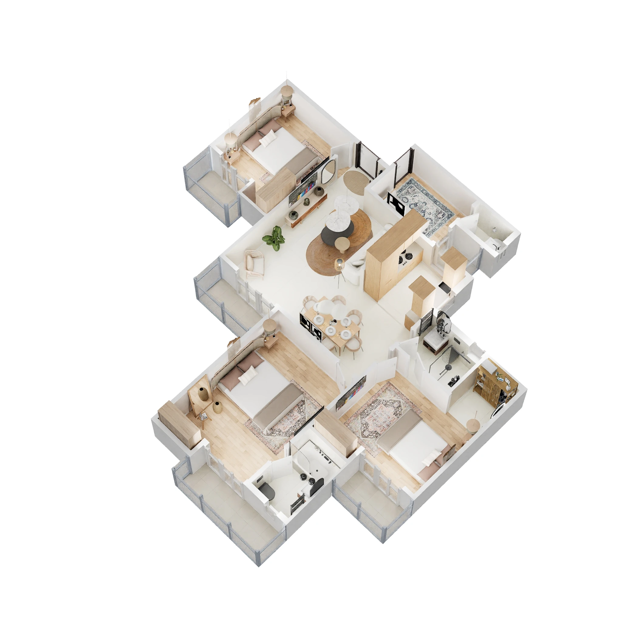 gaur city 6th avenue apartment 3bhk st 1470sqft 1 3d 1055