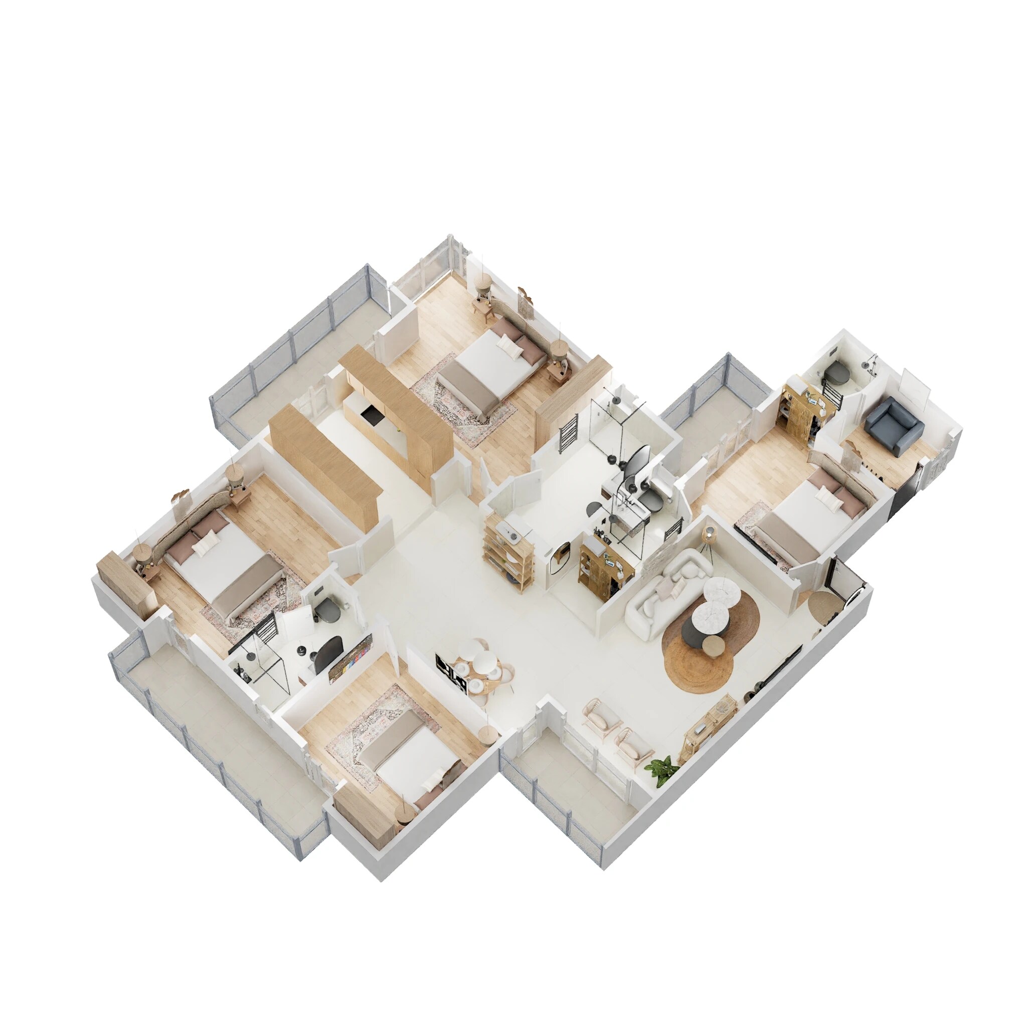 Floor plan of 4 BHK 2200 Sq. Ft. Apartment in Gaur City 6th Avenue, Greater Noida