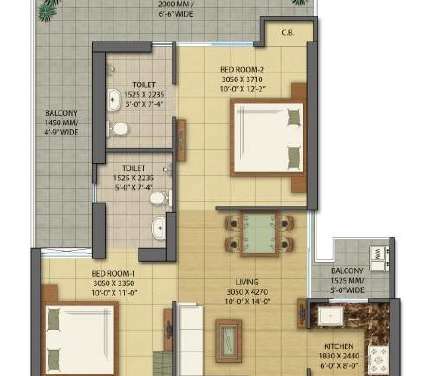 gaur city 7th avenue apartment 2 bhk 1075sqft 20212502152521