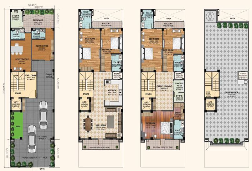 Floor plan of 5 BHK 4727 Sq. Ft. Villa in Gaur Krishnvilas 3rd Parkview Villas, Greater Noida