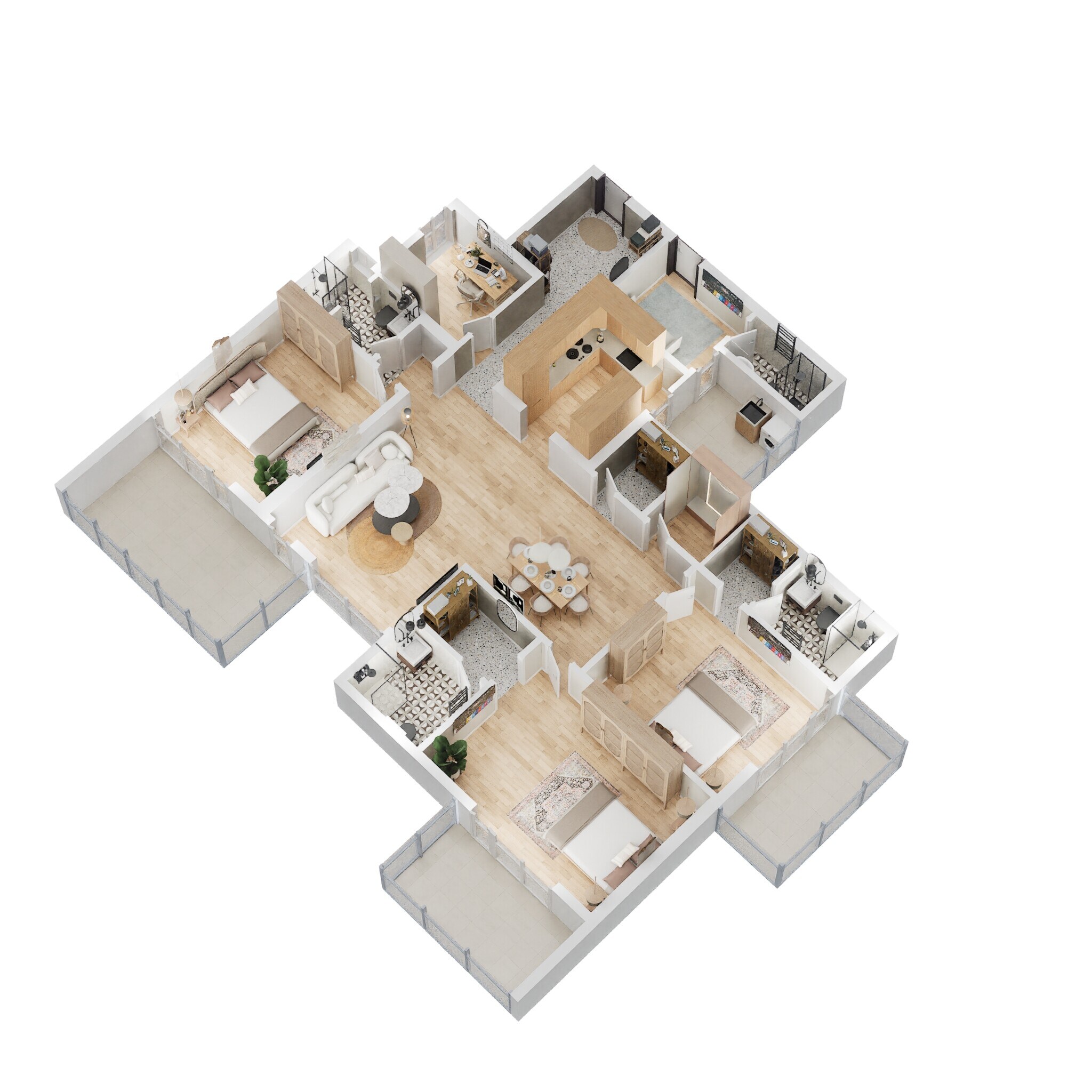 Floor plan of 3 BHK 1650 Sq. Ft. Apartment in Gaur Saundaryam Phase II, Greater Noida