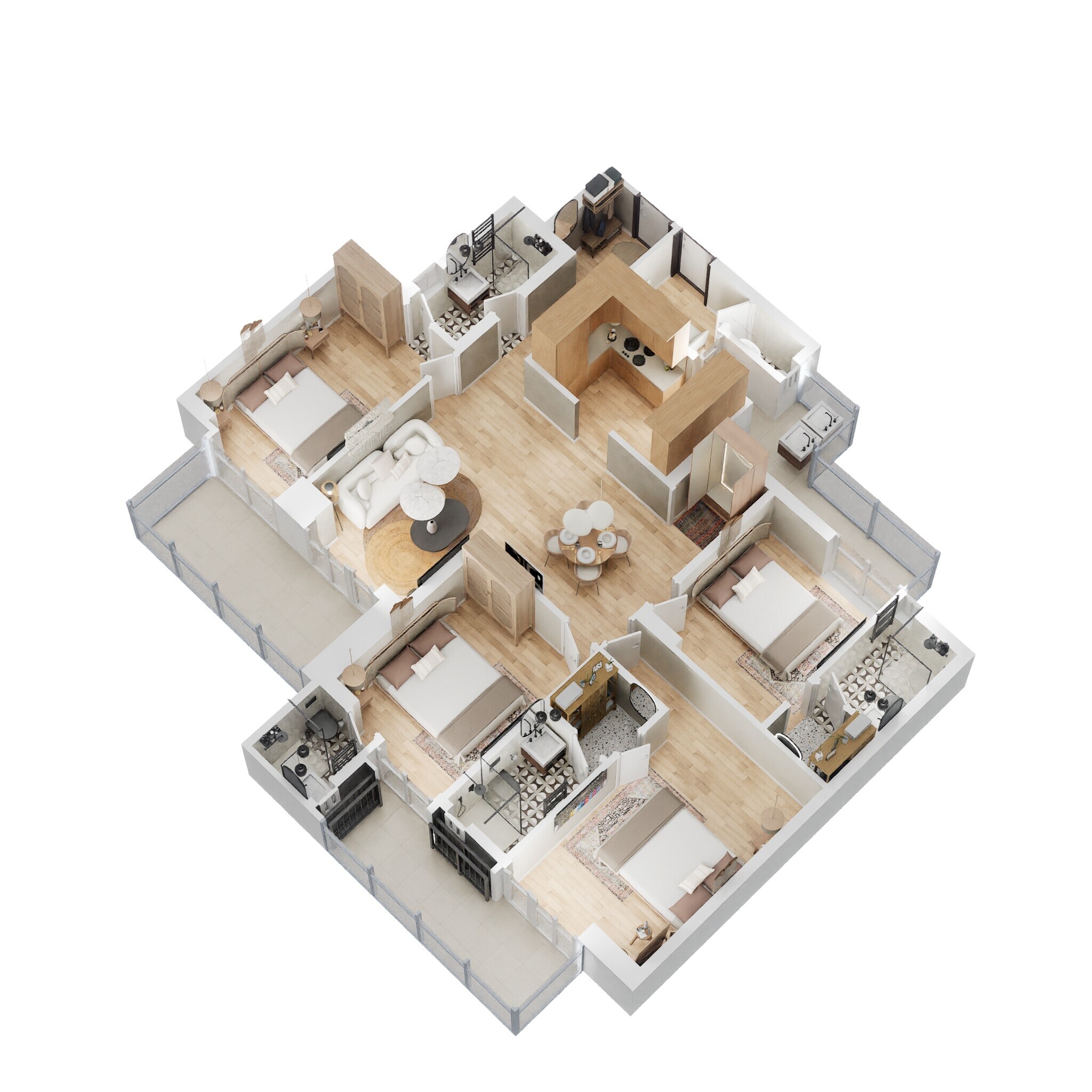 Floor plan of 4 BHK 2590 Sq. Ft. Apartment in Gaur Saundaryam Phase II, Greater Noida