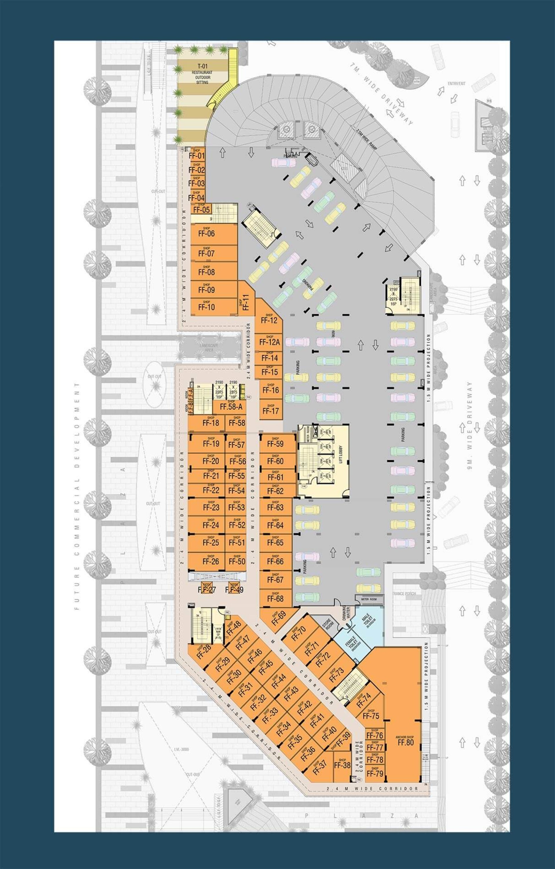 gaur the hub retail shop 600sqft 1