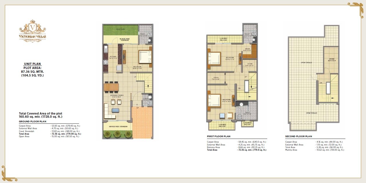 3 BHK 1728 Sq. Ft. Villa