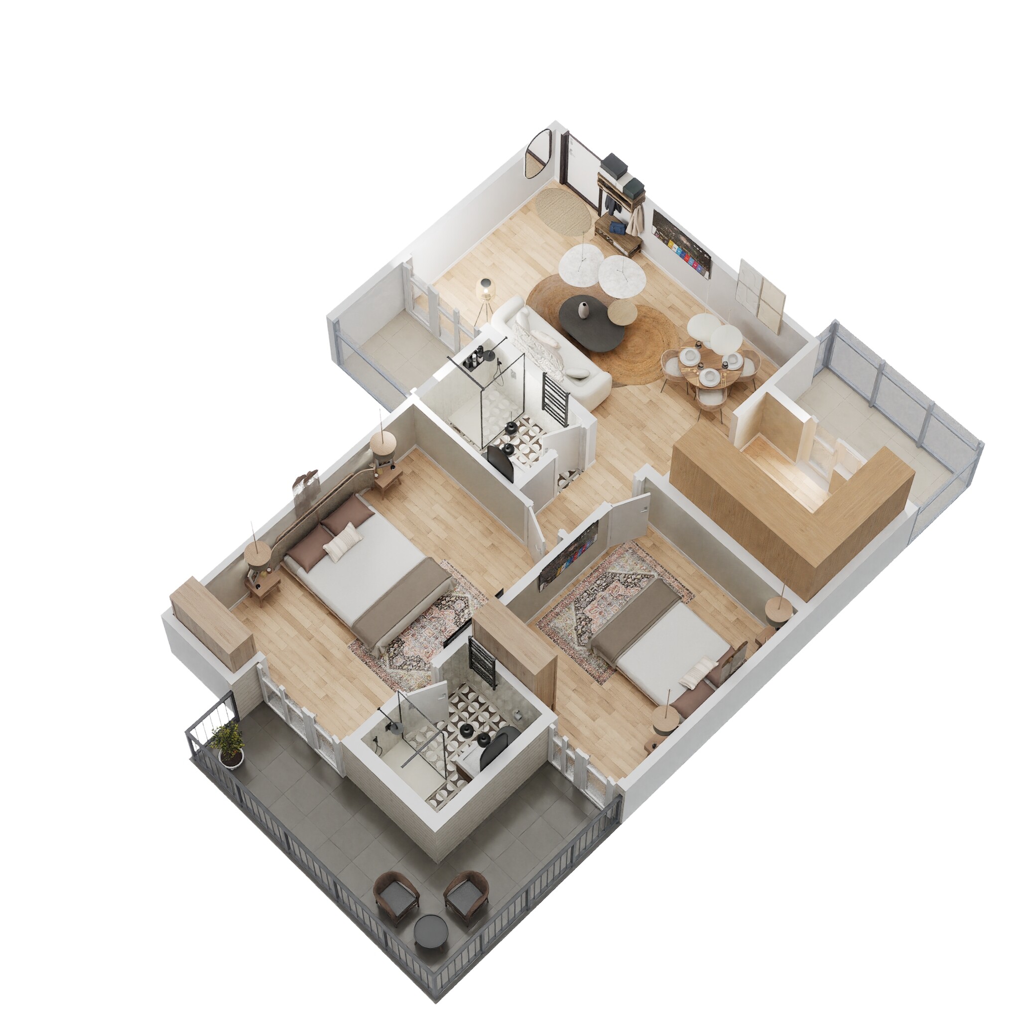 Floor plan of 2 BHK 1095 Sq. Ft. Apartment in Gaursons Ska Green Mansion, Greater Noida