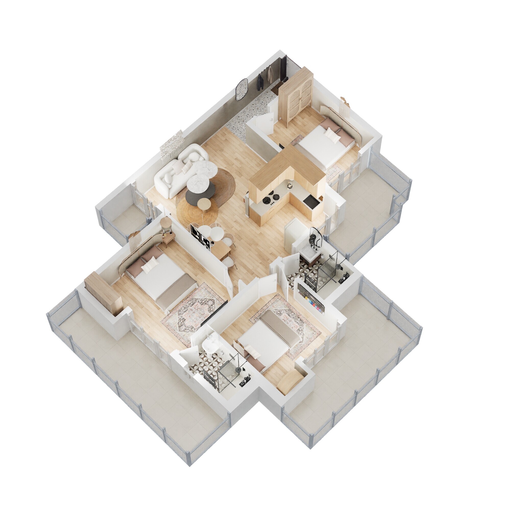 Floor plan of 3 BHK 1485 Sq. Ft. Apartment in Gaursons Ska Green Mansion, Greater Noida