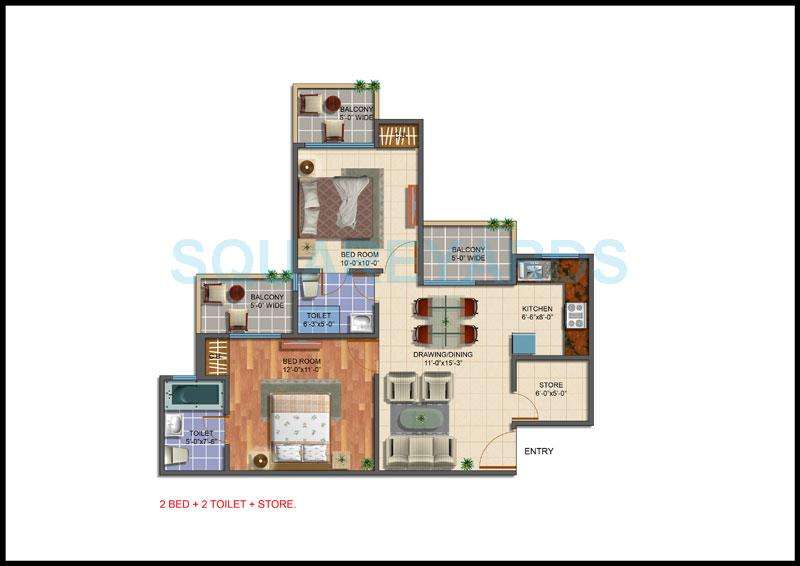 2 BHK 972 Sq. Ft. Apartment in Gayatri Aura