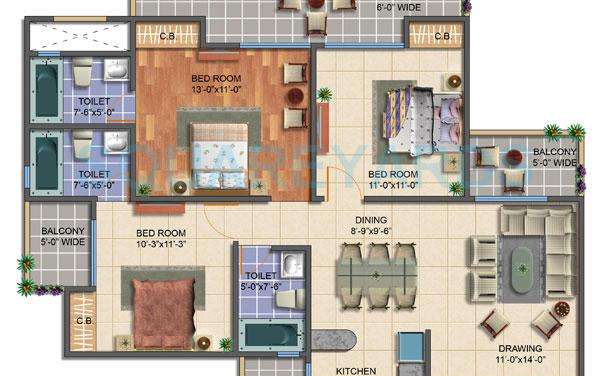 geotech blessings apartment 3bhk 1575sqft 1