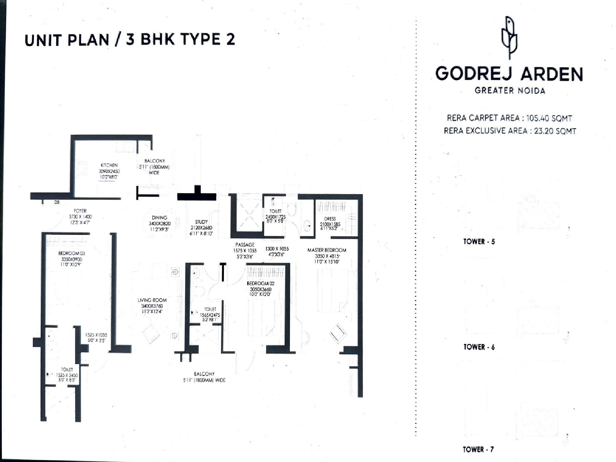 3 BHK 2110 Sq. Ft. Apartment