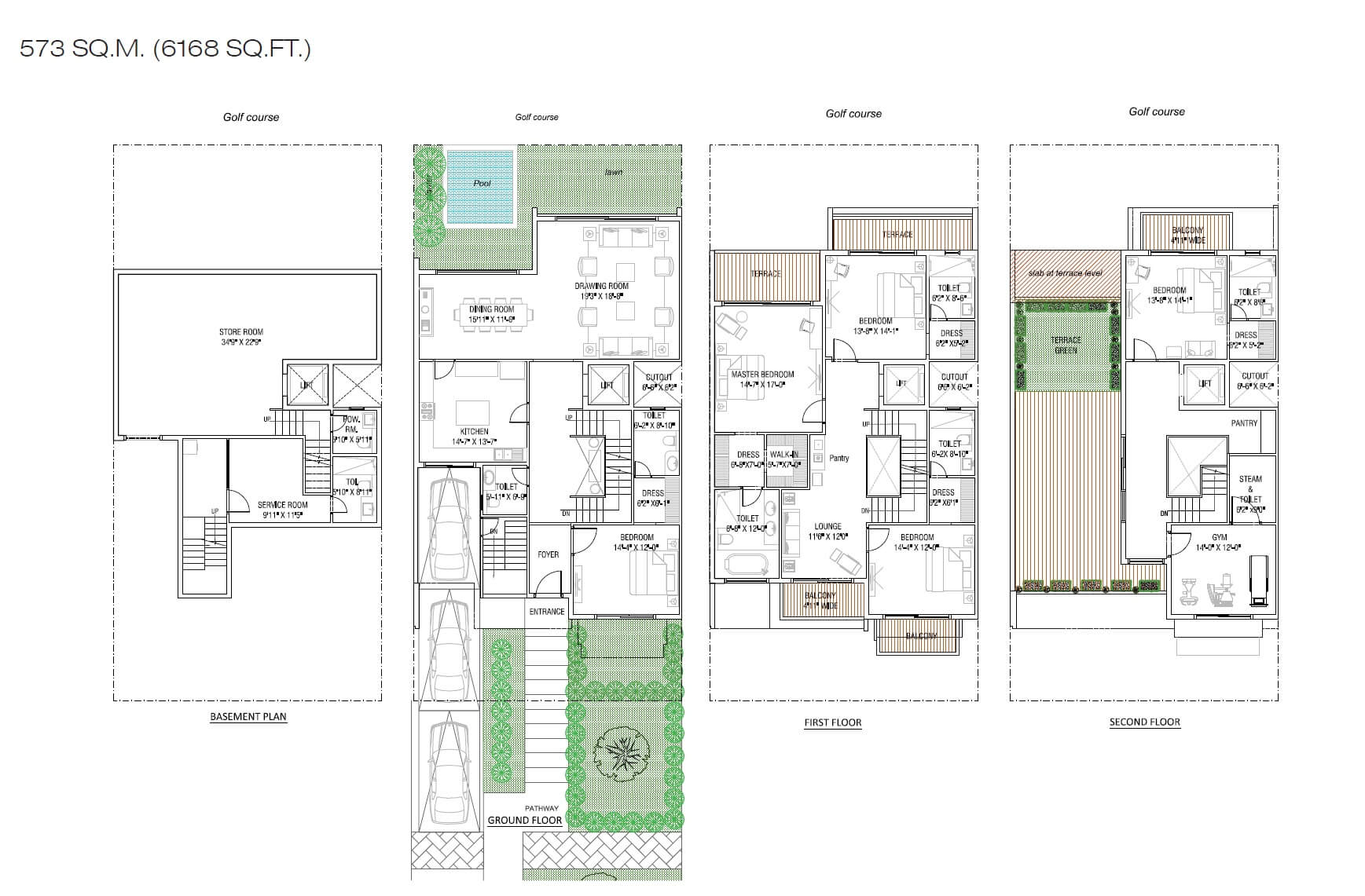 Floor plan of 5 BHK 6168 Sq. Ft. Villa in Godrej Golf Link Villas, Greater Noida