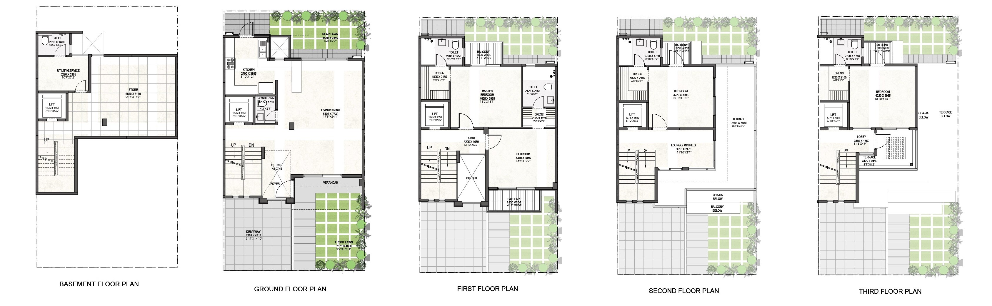 Floor plan of 4 BHK 4177 Sq. Ft. Villa in Godrej Golf Links Evoke, Greater Noida
