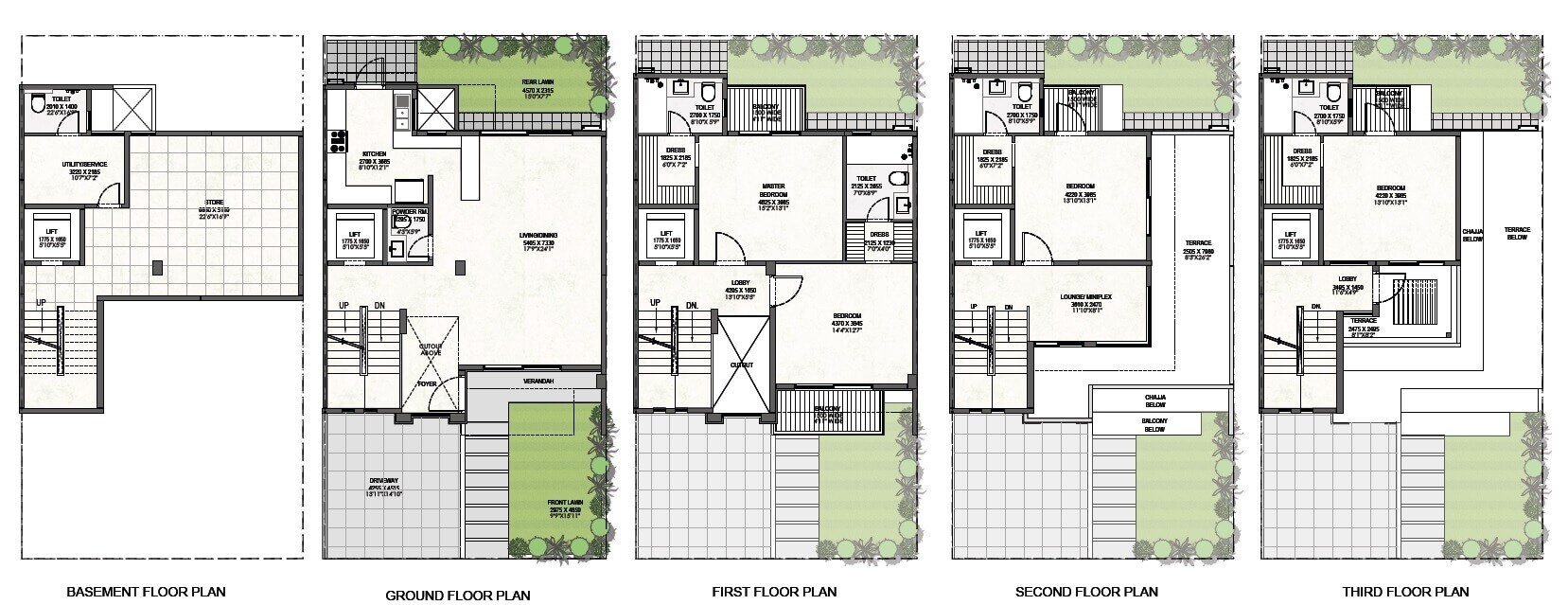 Floor plan of 4 BHK 5376 Sq. Ft. Villa in Godrej Golf Links Exquisite, Greater Noida