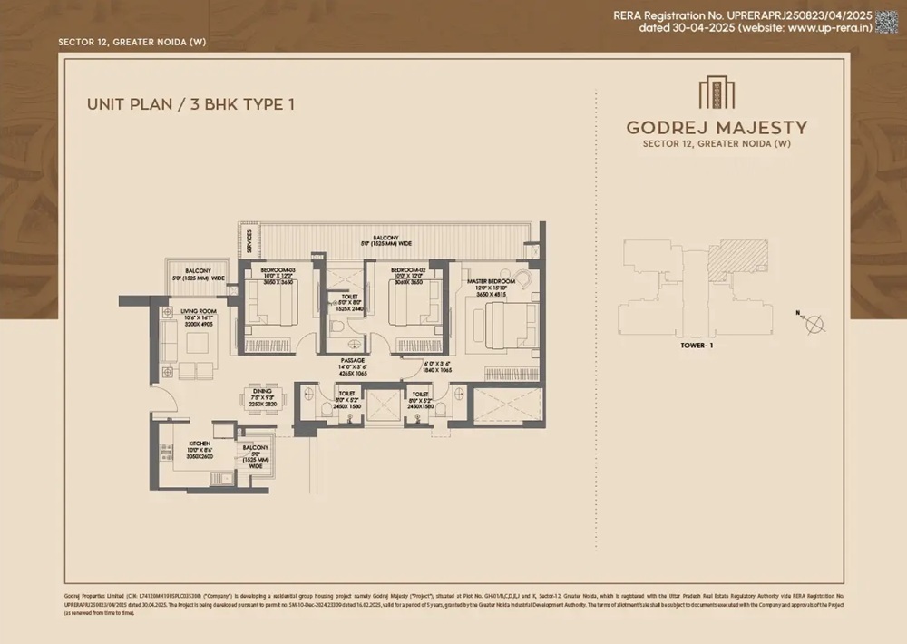 3 BHK 1754 Sq. Ft. Apartment in Godrej Majesty